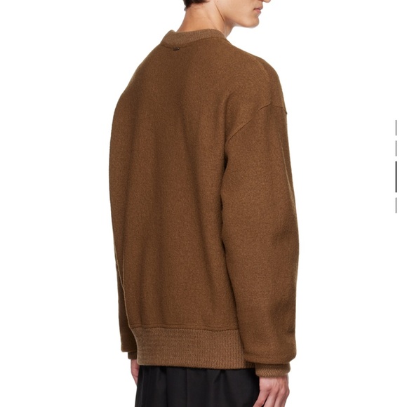 System Homme Brown Wool Crewneck Sweater - Size 46 (XS) - Oversized Fit - Picture 3 of 9